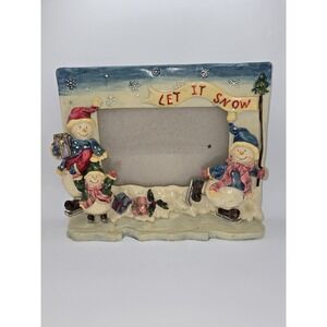 Vintage Christmas Pitcure Frame Let It Snow 4x6